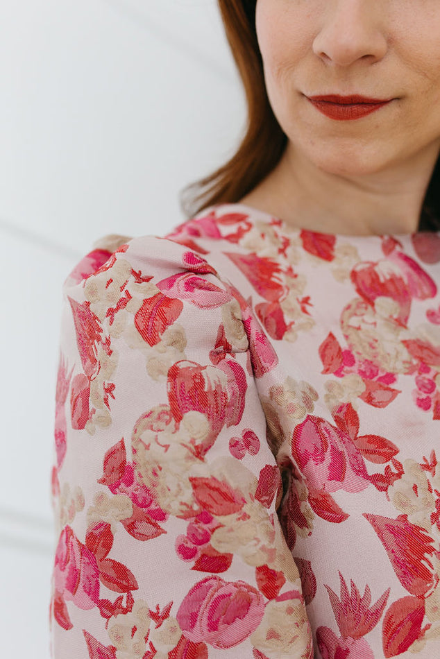 Puff Sleeve Flower Print Top