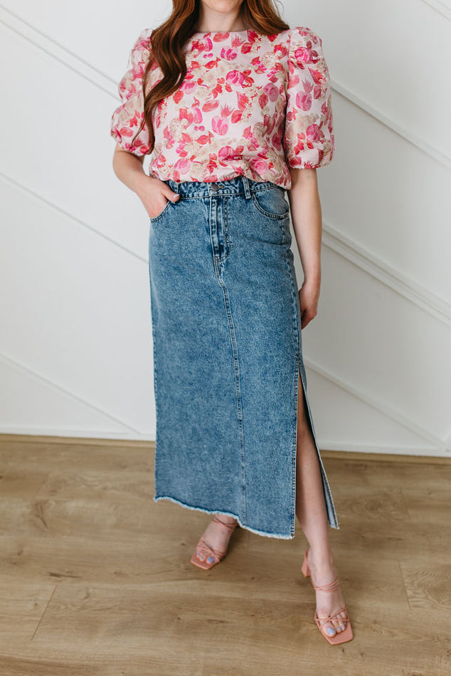 Denim Midi Skirt