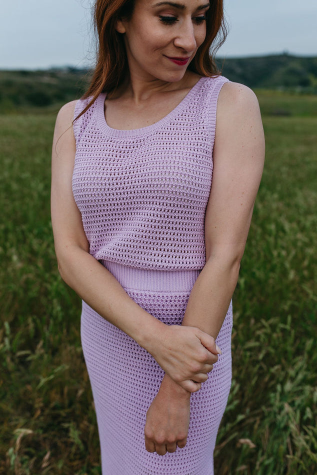 Lilac Knit Sleeveless Top