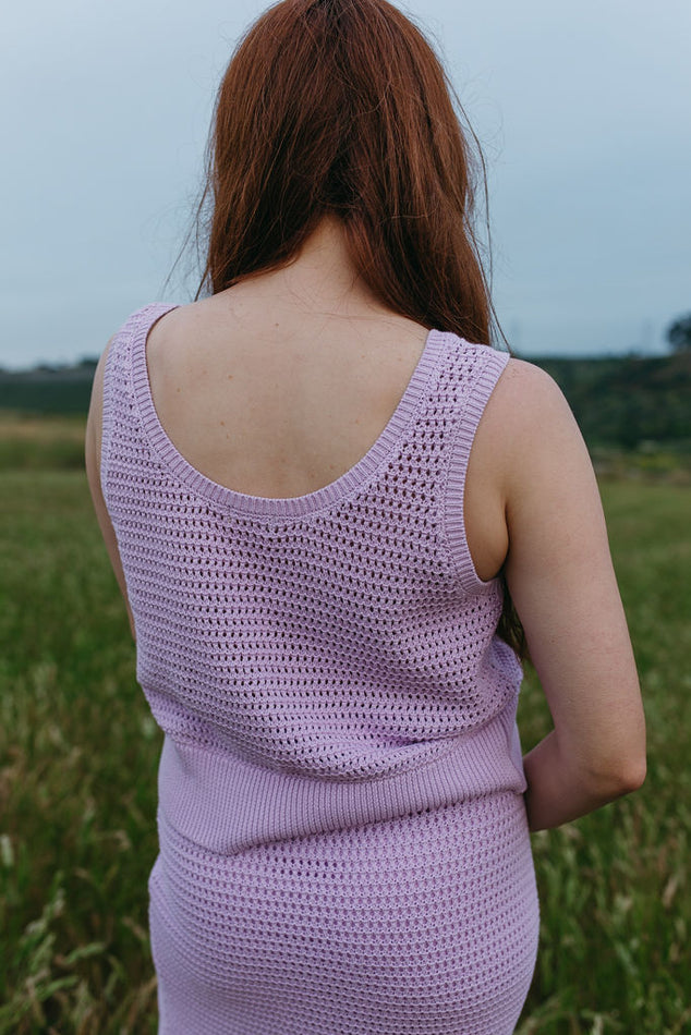 Lilac Knit Sleeveless Top