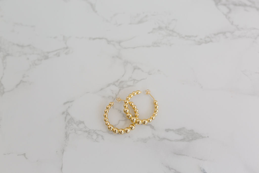 Ball Hoop Earrings