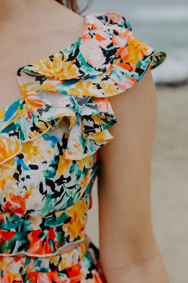 Floral Back Tie Romper