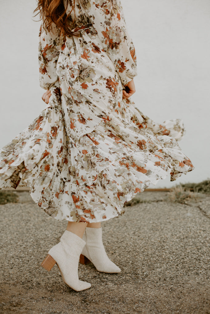 Cream Multi Floral Dress