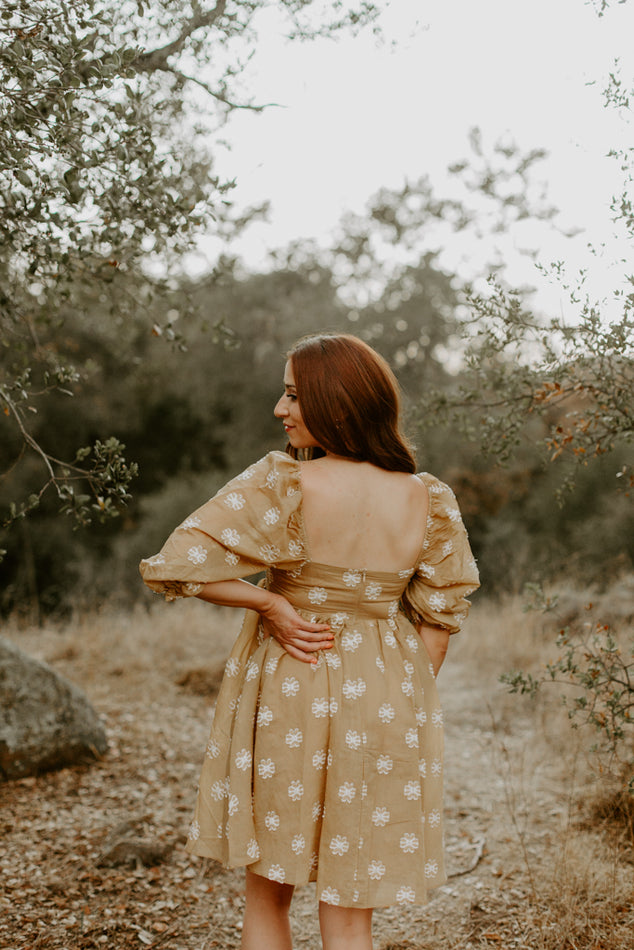 Dark Yellow Floral Dress